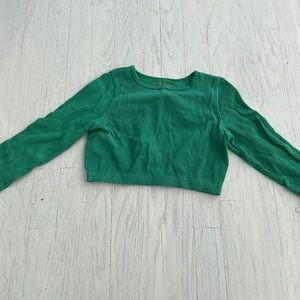 Bright Green Urban Outfitters Crop top long sleeve